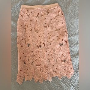 Laser floral cutout pencil skirt